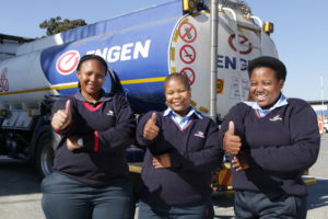 Engen women drivers at Langlaagte Depot Palesa Modiselle, Tebogo Sekowe and Nomagugu Dlamini  (2)
